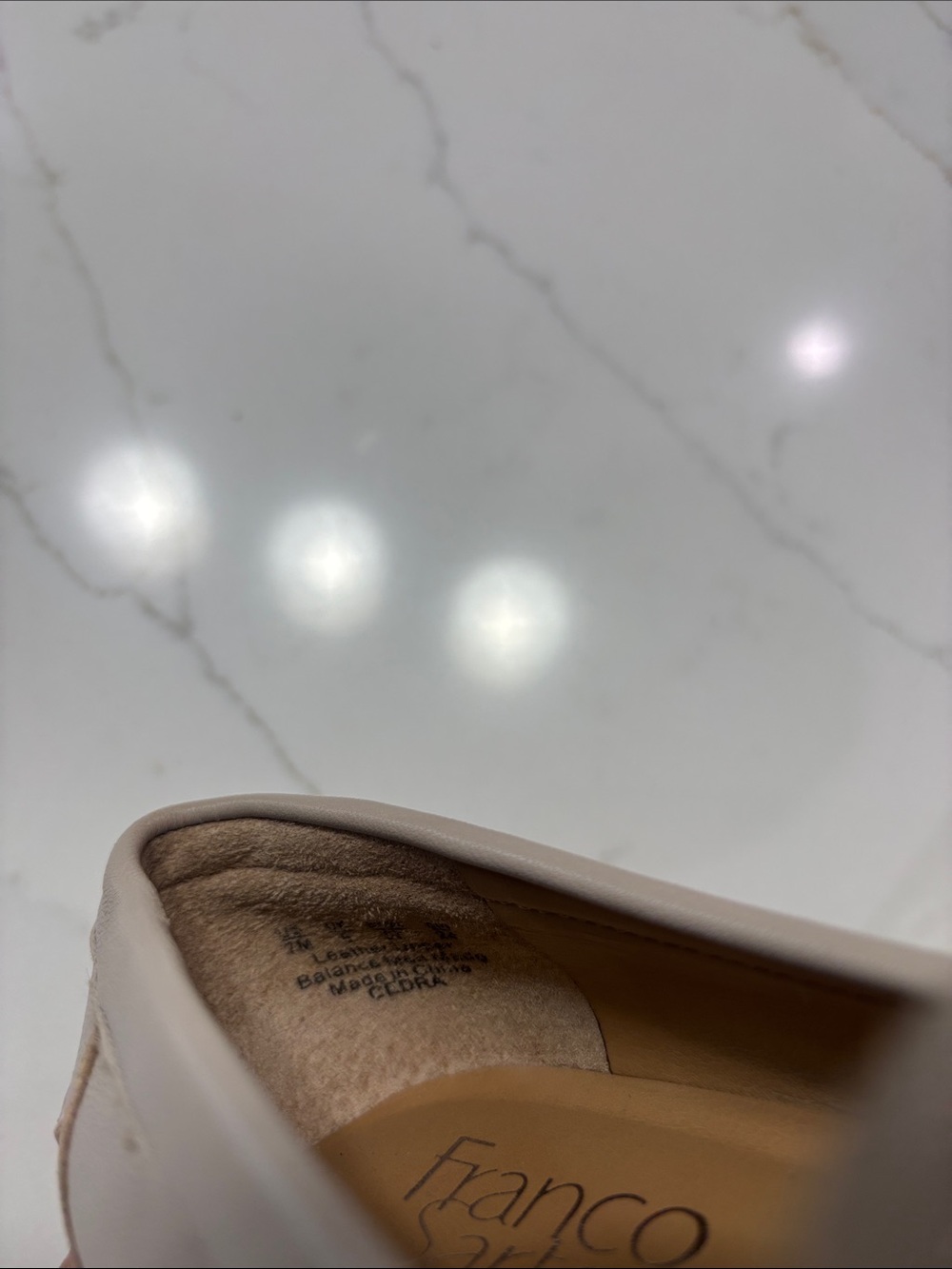 Franco Sarto Cream Leather Penny Loafers - Picture 14 of 14
